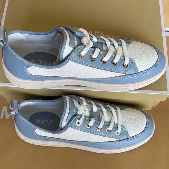 MICHAEL KORS SHEA LACE UP
FAUX LEATHER
49F3SHFS1L
PALE BLUE 
NEW - Picture 14 of 16